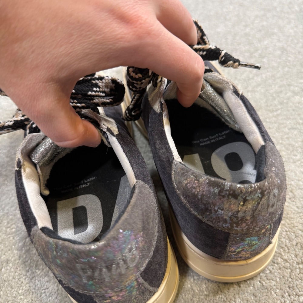 P448 Jack Blackden Low Top Sneakers Grey Suede Iridescent EU 38 Made in Italy - Picture 6 of 15